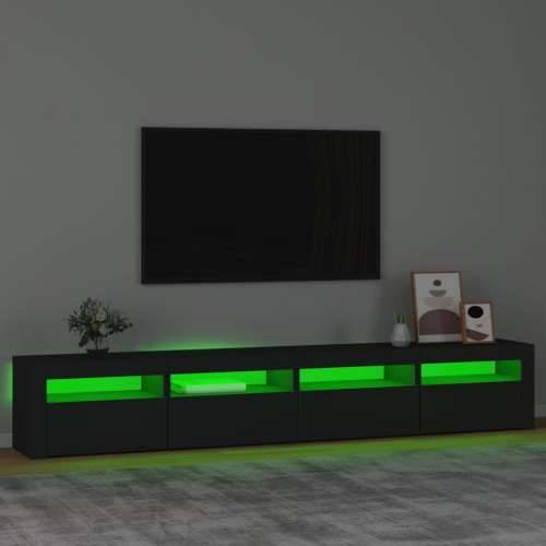 TV ormarić s LED svjetlima crni 240 x 35 x 40 cm - Crna 1 240 cm Cijena