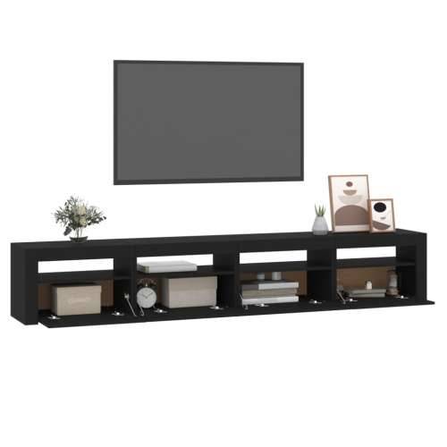 TV ormarić s LED svjetlima crni 240 x 35 x 40 cm - Crna 1 240 cm Cijena