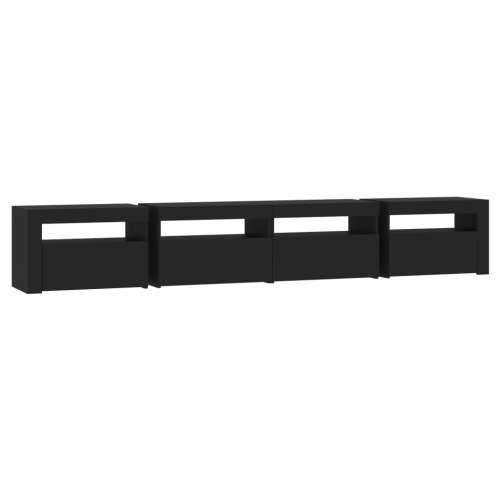 TV ormarić s LED svjetlima crni 240 x 35 x 40 cm - Crna 1 240 cm Cijena
