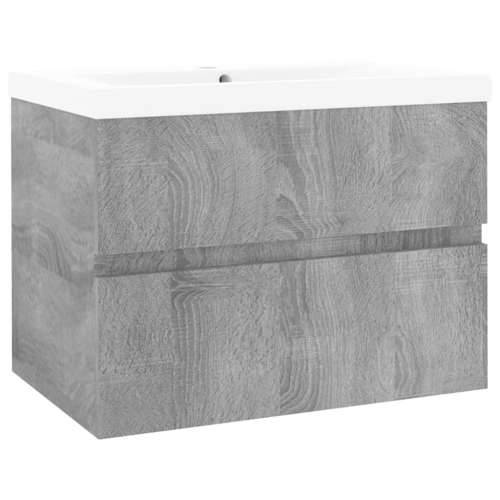 Ormarić s ugrađenim Lavabo - Umivaonikom boja sivog hrasta sonome drveni - Sivi hrast sonoma 60 x 38.5 x 45 cm 1 bez slavine i o Cijena