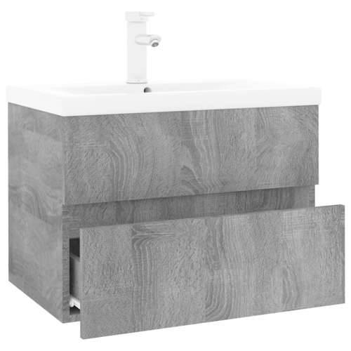 Ormarić s ugrađenim Lavabo - Umivaonikom boja sivog hrasta sonome drveni - Sivi hrast sonoma 60 x 38.5 x 45 cm 1 bez slavine i o Cijena
