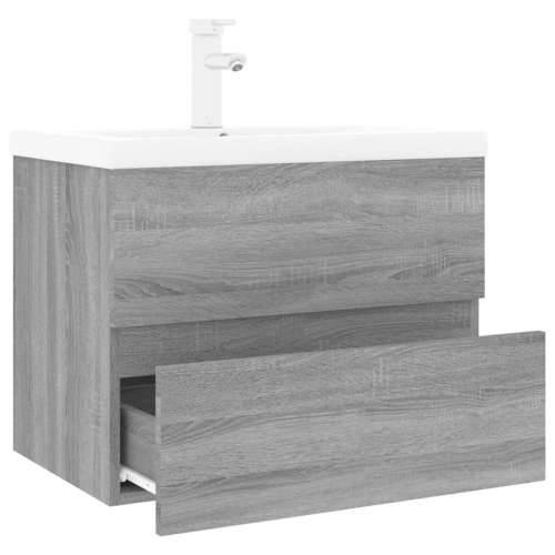 Ormarić s ugrađenim Lavabo - Umivaonikom boja sivog hrasta sonome drveni - Sivi hrast sonoma 60 x 38.5 x 45 cm 1 sa slavinom i o Cijena