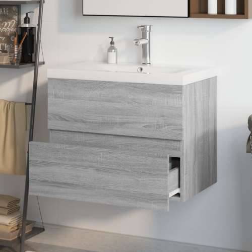 Ormarić s ugrađenim Lavabo - Umivaonikom boja sivog hrasta sonome drveni - Sivi hrast sonoma 60 x 38.5 x 45 cm 1 sa slavinom i o Cijena