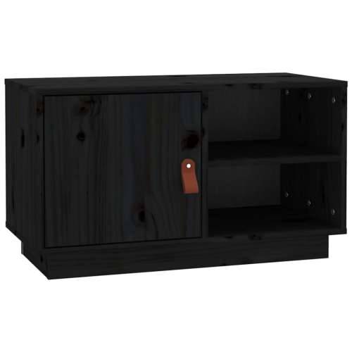 TV ormarić crni 70 x 34 x 40 cm od masivne borovine - Crna 1 Cijena