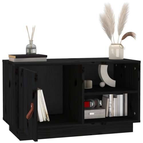 TV ormarić crni 70 x 34 x 40 cm od masivne borovine - Crna 1 Cijena