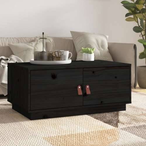 Stolić za kavu crni 80 x 50 x 35 cm od masivne borovine - Crna 1 Cijena
