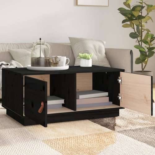 Stolić za kavu crni 80 x 50 x 35 cm od masivne borovine - Crna 1 Cijena