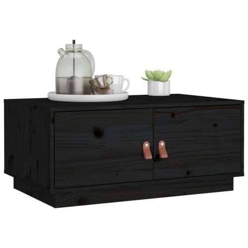 Stolić za kavu crni 80 x 50 x 35 cm od masivne borovine - Crna 1 Cijena