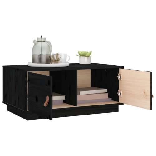 Stolić za kavu crni 80 x 50 x 35 cm od masivne borovine - Crna 1 Cijena