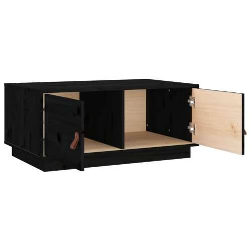 Stolić za kavu crni 80 x 50 x 35 cm od masivne borovine - Crna 1 Cijena