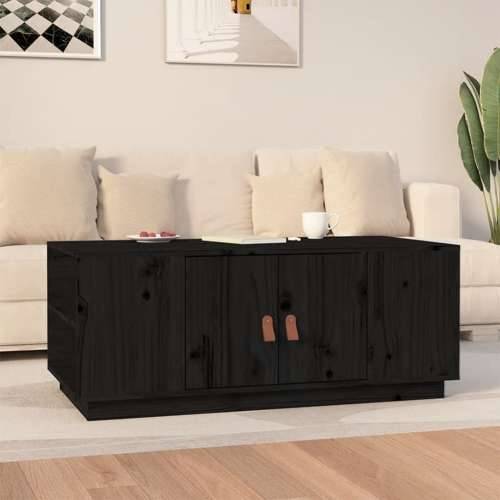Stolić za kavu crni 100 x 50 x 41 cm od masivne borovine - Crna 1 Cijena
