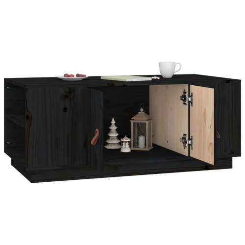 Stolić za kavu crni 100 x 50 x 41 cm od masivne borovine - Crna 1 Cijena