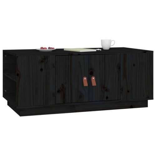 Stolić za kavu crni 100 x 50 x 41 cm od masivne borovine - Crna 1 Cijena