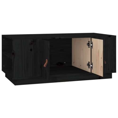 Stolić za kavu crni 100 x 50 x 41 cm od masivne borovine - Crna 1 Cijena
