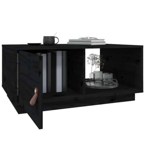Stolić za kavu crna 80 x 50 x 35,5 cm od masivne borovine - Crna 1 Cijena