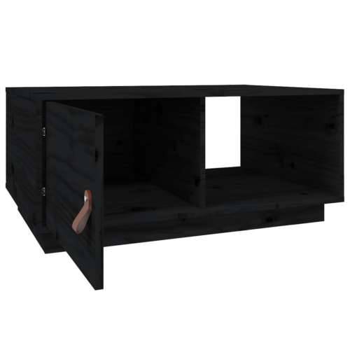 Stolić za kavu crna 80 x 50 x 35,5 cm od masivne borovine - Crna 1 Cijena