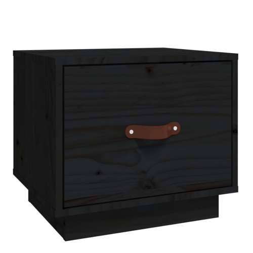 Noćni ormarić crna 40 x 34 x 35 cm od masivne borovine - Crna 1 Cijena