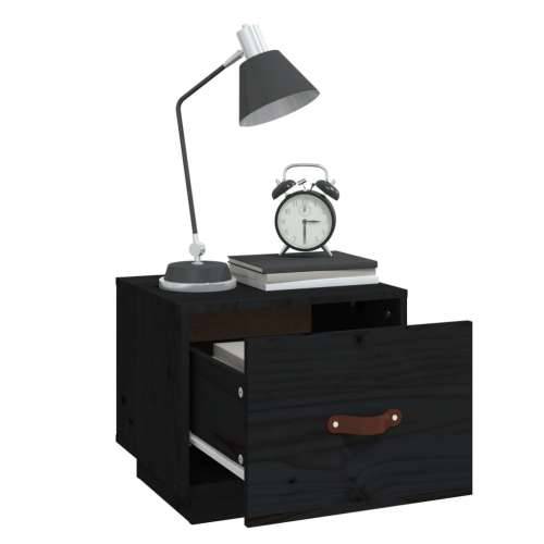 Noćni ormarić crna 40 x 34 x 35 cm od masivne borovine - Crna 1 Cijena