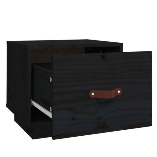 Noćni ormarić crna 40 x 34 x 35 cm od masivne borovine - Crna 1 Cijena