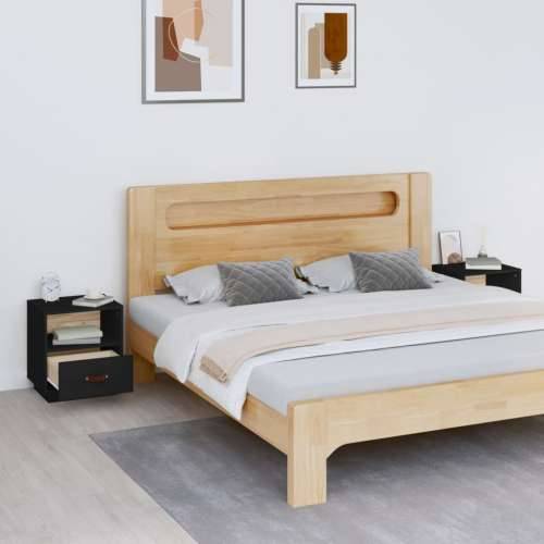 Noćni ormarići 2 kom crna 40 x 34 x 45 cm od masivne borovine - Crna 2 Cijena