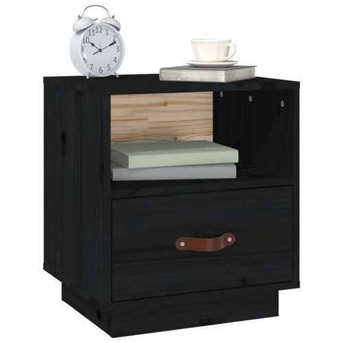 Noćni ormarići 2 kom crna 40 x 34 x 45 cm od masivne borovine - Crna 2 Cijena
