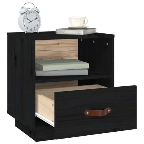 Noćni ormarići 2 kom crna 40 x 34 x 45 cm od masivne borovine - Crna 2 Cijena
