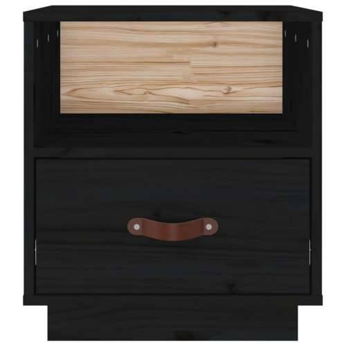 Noćni ormarići 2 kom crna 40 x 34 x 45 cm od masivne borovine - Crna 2 Cijena