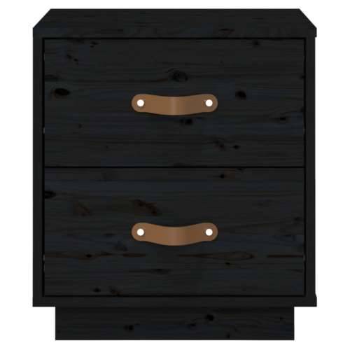 Noćni ormarići 2 kom crna 40 x 34 x 45 cm od masivne borovine - Crna 2 Cijena