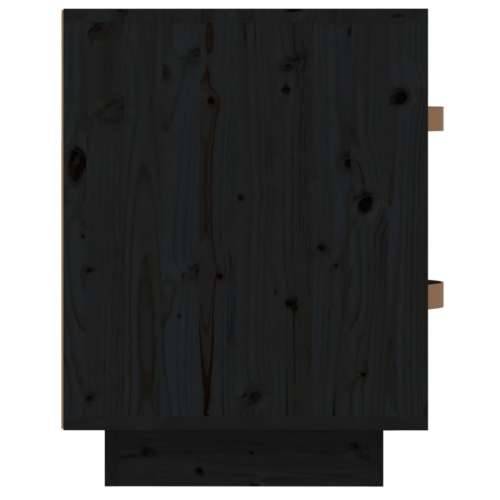 Noćni ormarići 2 kom crna 40 x 34 x 45 cm od masivne borovine - Crna 2 Cijena