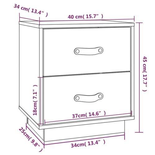 Noćni ormarići 2 kom crna 40 x 34 x 45 cm od masivne borovine - Crna 2 Cijena