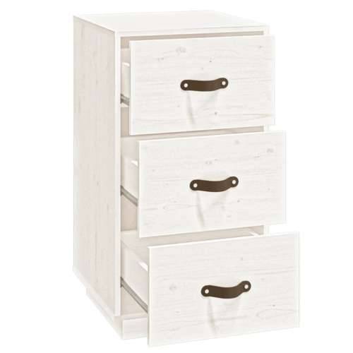Noćni ormarići 2 kom bijeli 40x40x75 cm od masivne borovine - Bijela 2 Cijena