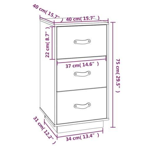 Noćni ormarići 2 kom bijeli 40x40x75 cm od masivne borovine - Bijela 2 Cijena