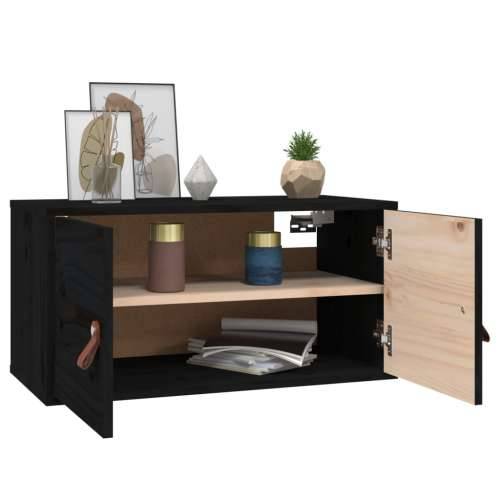 Zidni ormarići 2 kom crni 60x30x30 cm od masivne borovine - Crna 2 1 Cijena