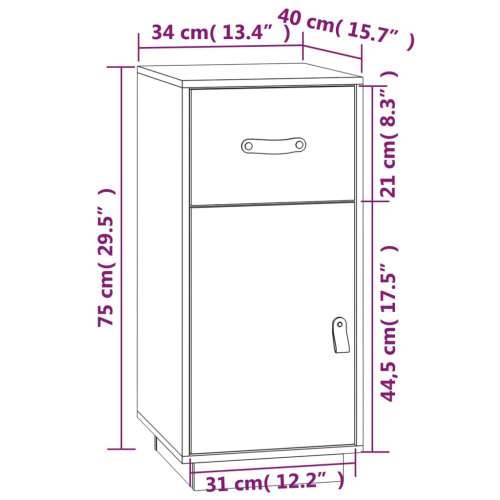 Komoda siva 34 x 40 x 75 cm od masivne borovine - Siva 1 Cijena