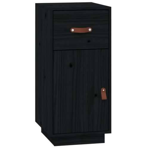 Komoda crna 34 x 40 x 75 cm od masivne borovine - Crna 1 Cijena