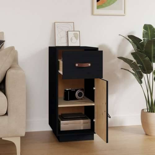 Komoda crna 34 x 40 x 75 cm od masivne borovine - Crna 1 Cijena
