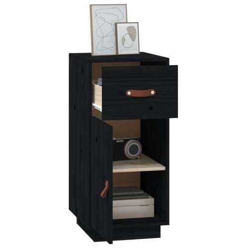 Komoda crna 34 x 40 x 75 cm od masivne borovine - Crna 1 Cijena