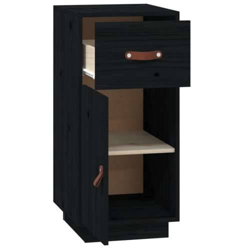Komoda crna 34 x 40 x 75 cm od masivne borovine - Crna 1 Cijena