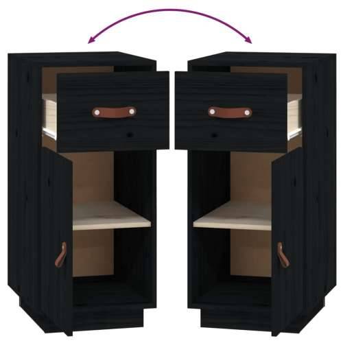Komoda crna 34 x 40 x 75 cm od masivne borovine - Crna 1 Cijena