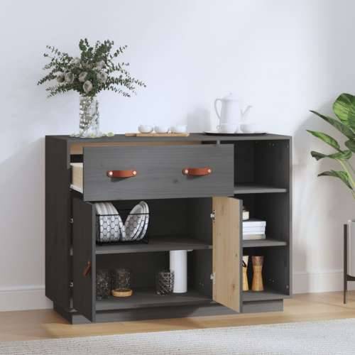 Komoda siva 98,5x40x75 cm od masivne borovine - Siva 1 Cijena