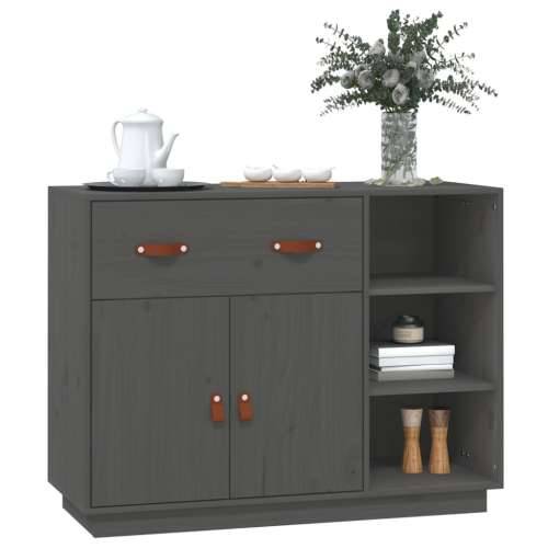 Komoda siva 98,5x40x75 cm od masivne borovine - Siva 1 Cijena
