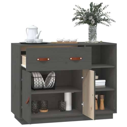 Komoda siva 98,5x40x75 cm od masivne borovine - Siva 1 Cijena