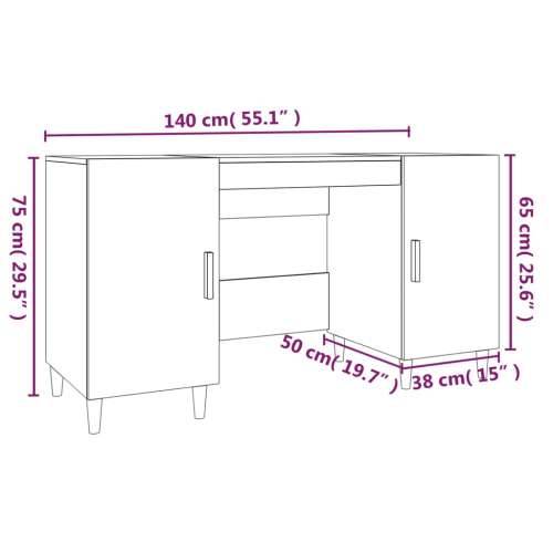 Radni stol boja hrasta sonome 140x50x75 cm konstruirano drvo - sonoma hrast Cijena