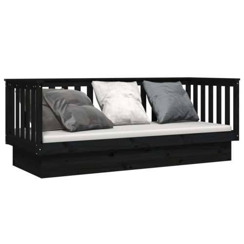 Dnevni ležaj crni 90 x 190 cm od masivne borovine - Crna 90 x 190 cm Cijena
