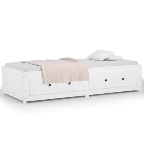 Dnevni krevet bijeli 90 x 190 cm mali od masivne borovine Cijena