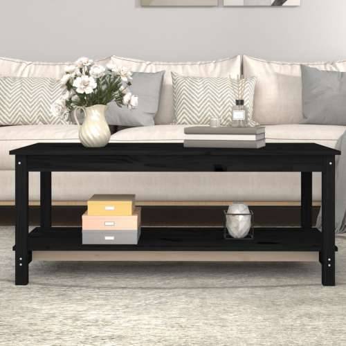 Stolić za kavu crni 110 x 55 x 45 cm od masivne borovine - Crna 110 x 55 x 45 cm 1 Cijena