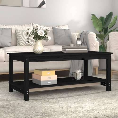 Stolić za kavu crni 110 x 55 x 45 cm od masivne borovine - Crna 110 x 55 x 45 cm 1 Cijena