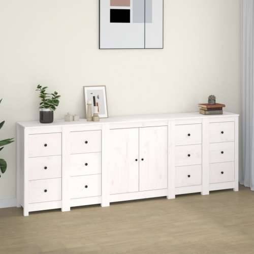 Komoda bijela 230 x 35 x 80 cm od masivne borovine - Bijela 1 Cijena