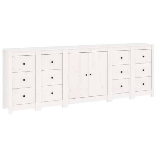 Komoda bijela 230 x 35 x 80 cm od masivne borovine - Bijela 1 Cijena