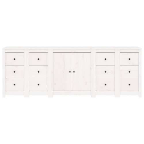 Komoda bijela 230 x 35 x 80 cm od masivne borovine - Bijela 1 Cijena